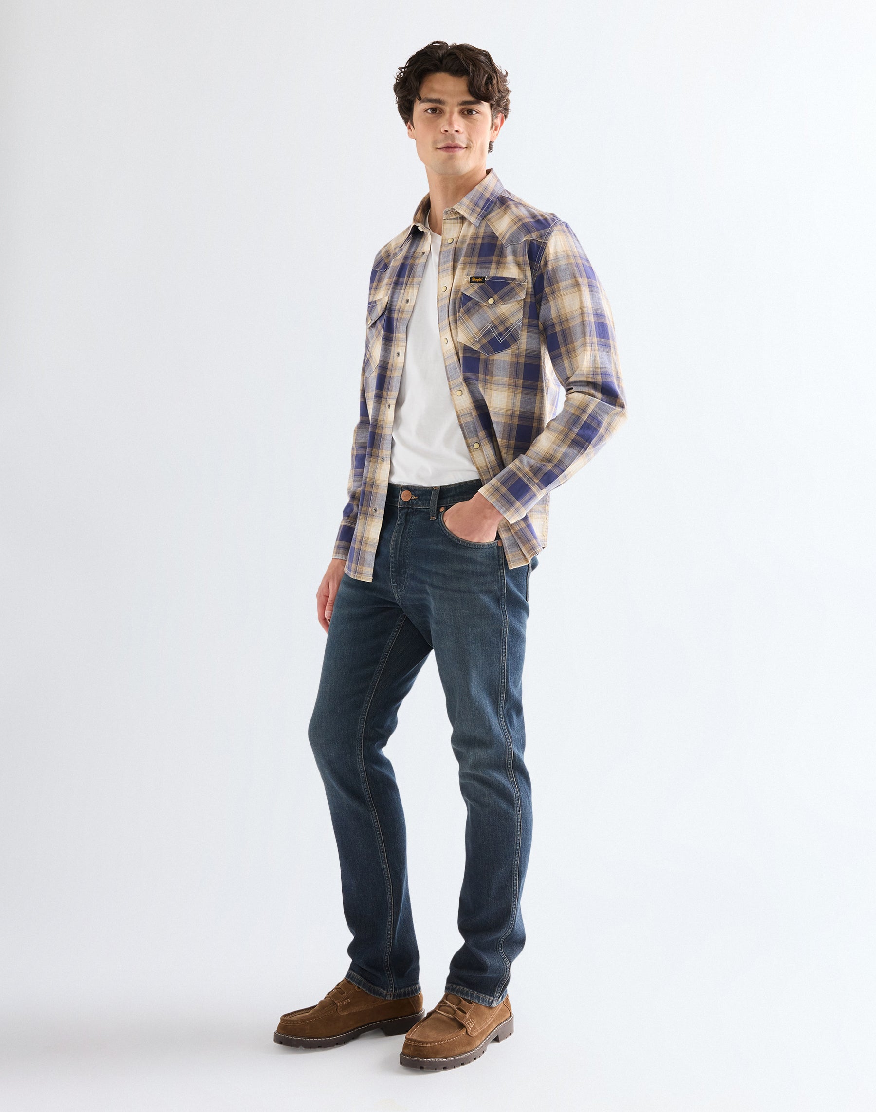 Western Indigo Shirt in Mood Indigo Hemden Wrangler
