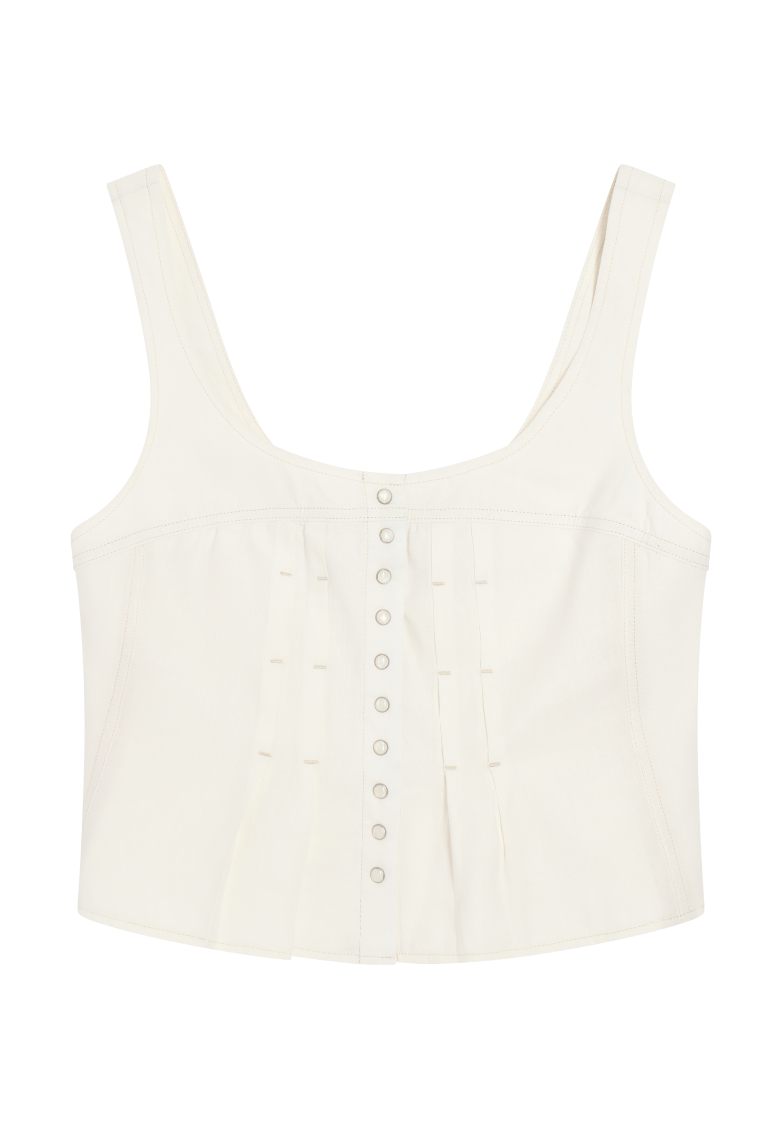 Pleated Corset Top in Worn White T-Shirts Wrangler