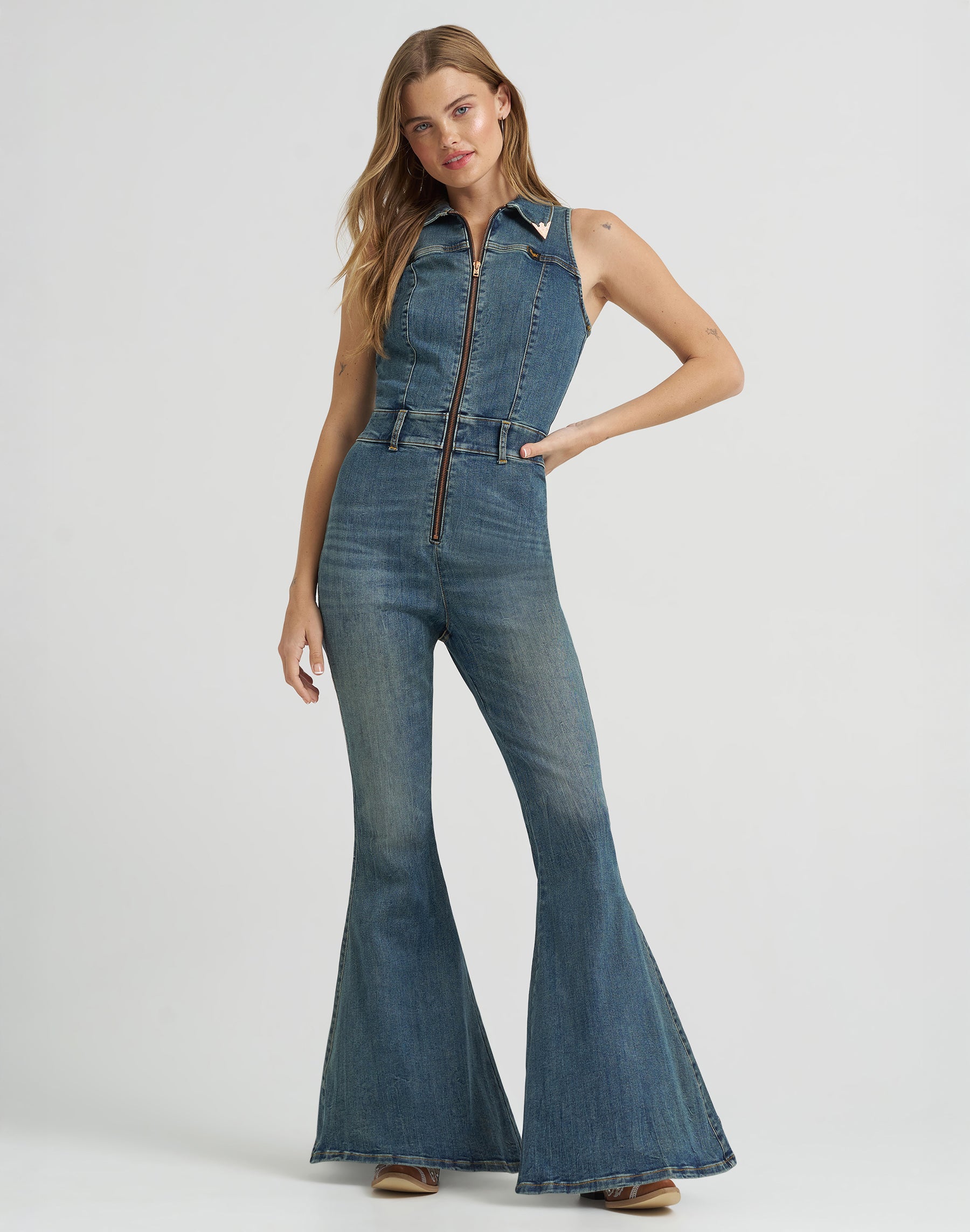 Denim Catsuit in Denim Overall Wrangler