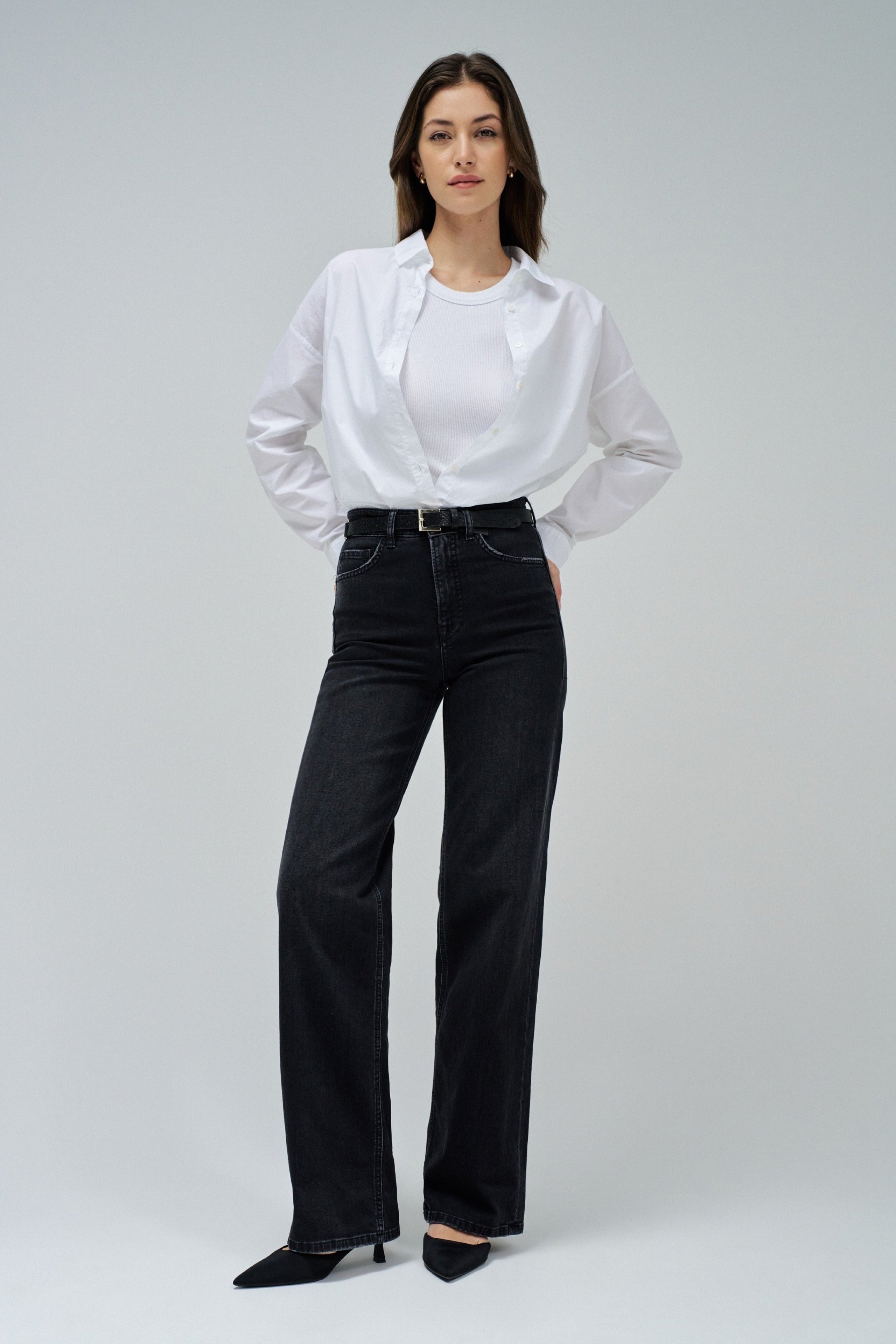 Faith Wide in Black Jeans Salsa Jeans