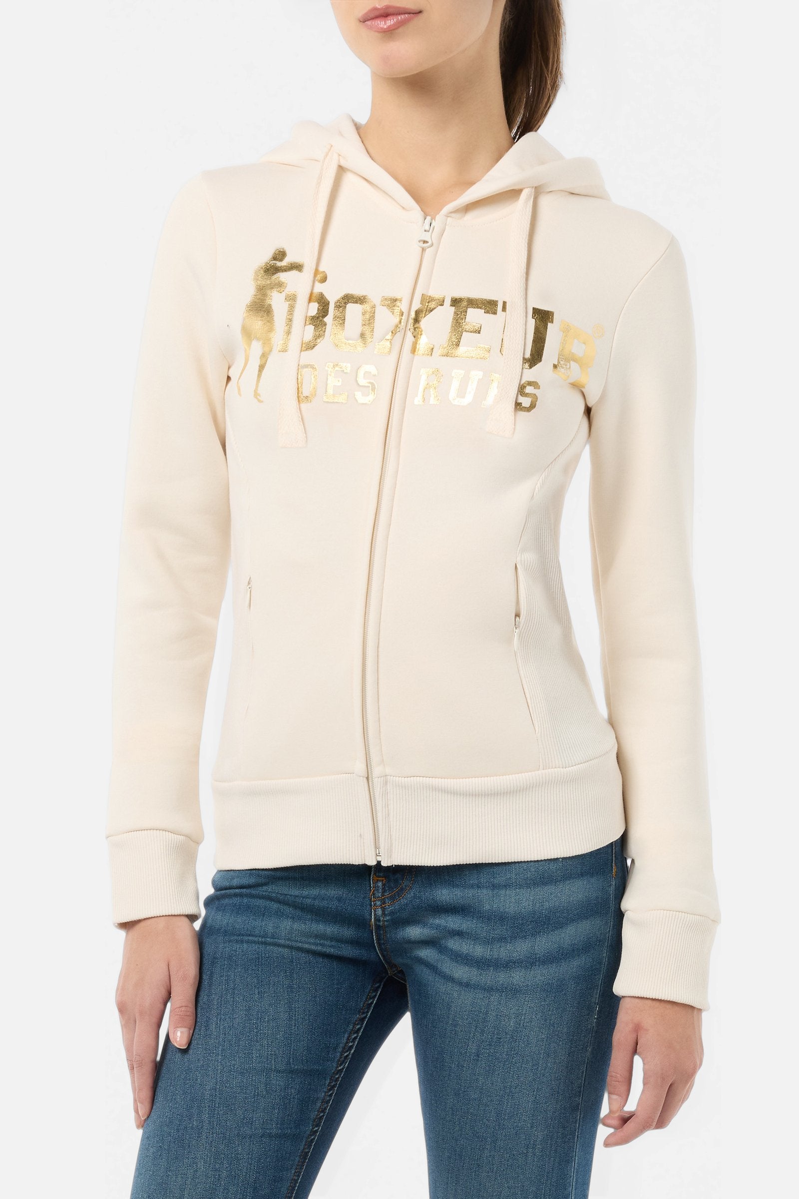 Basic Logo Full Zip Sweatshirt in Butter Sweatjacken Boxeur des Rues