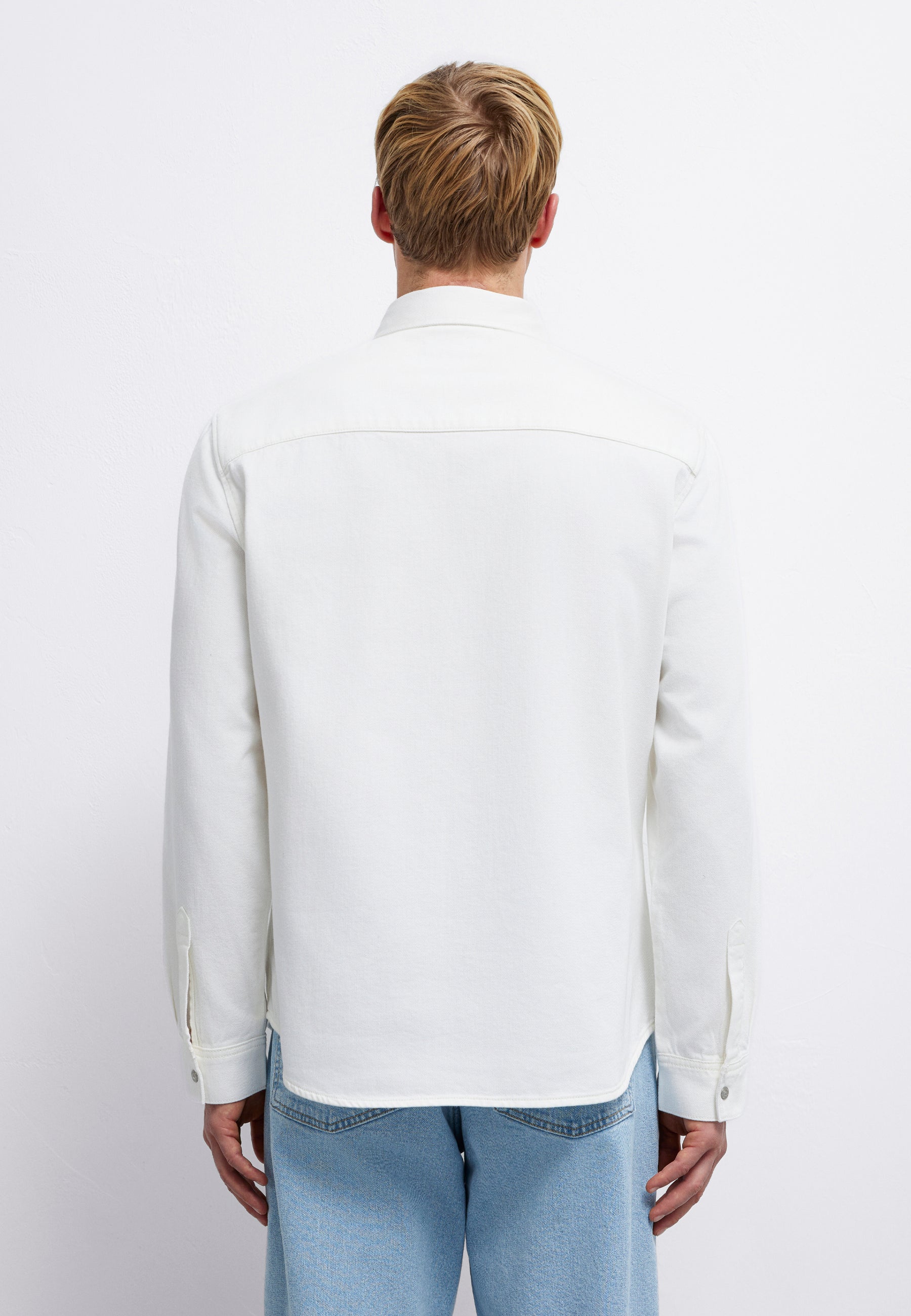 Ted in Off White Denim Hemden Mavi