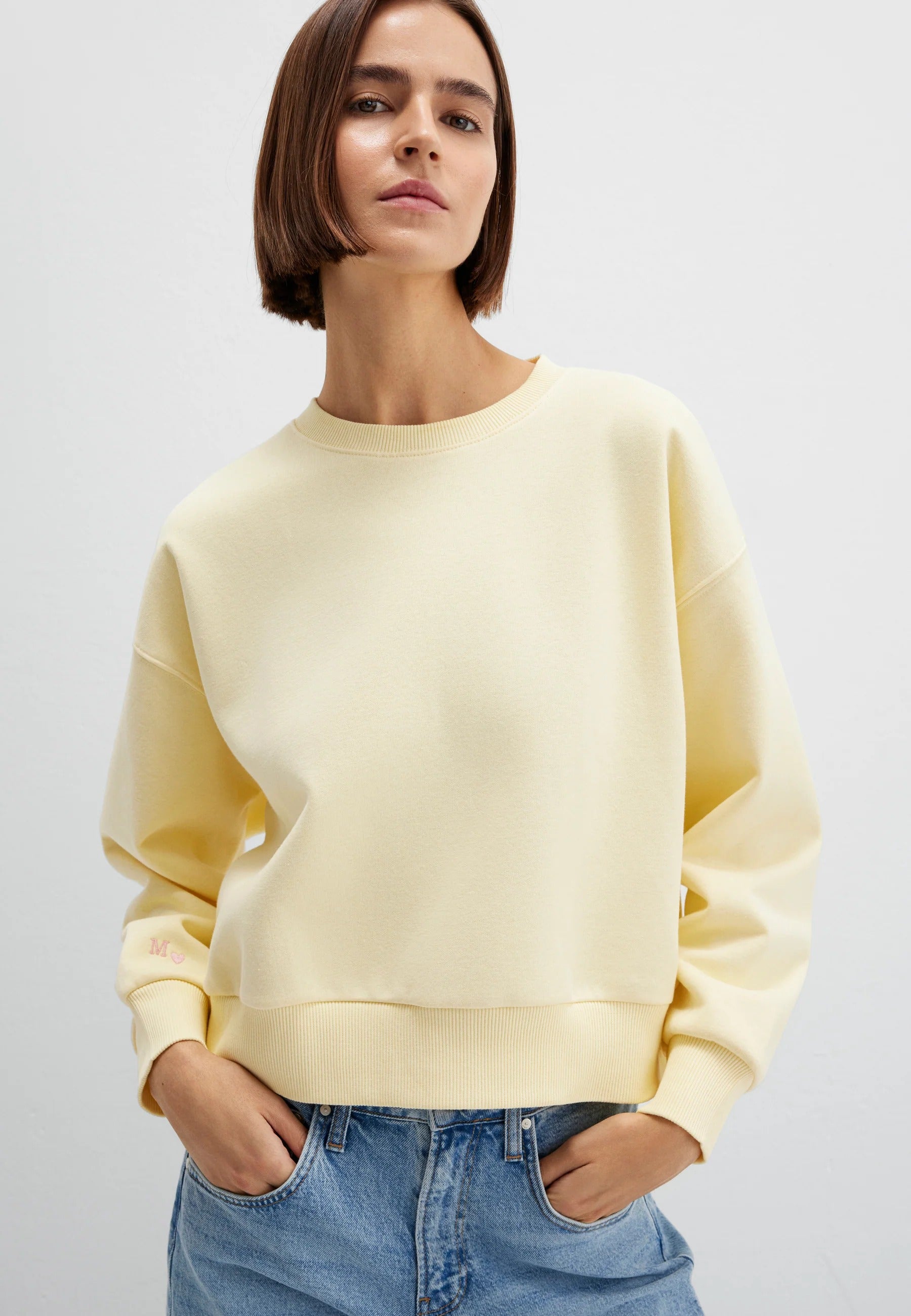Crew Neck Sweatshirt in Double Cream