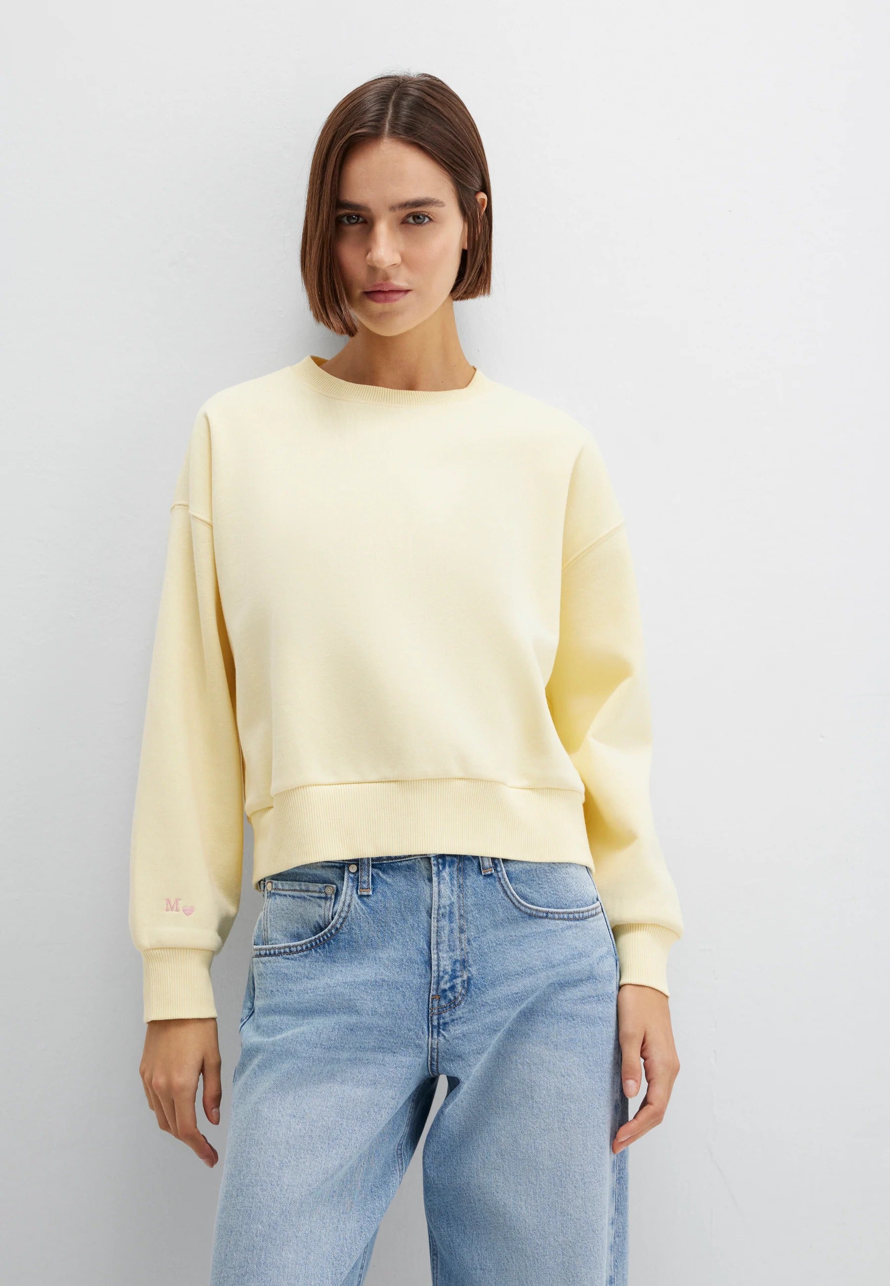Crew Neck Sweatshirt in Double Cream