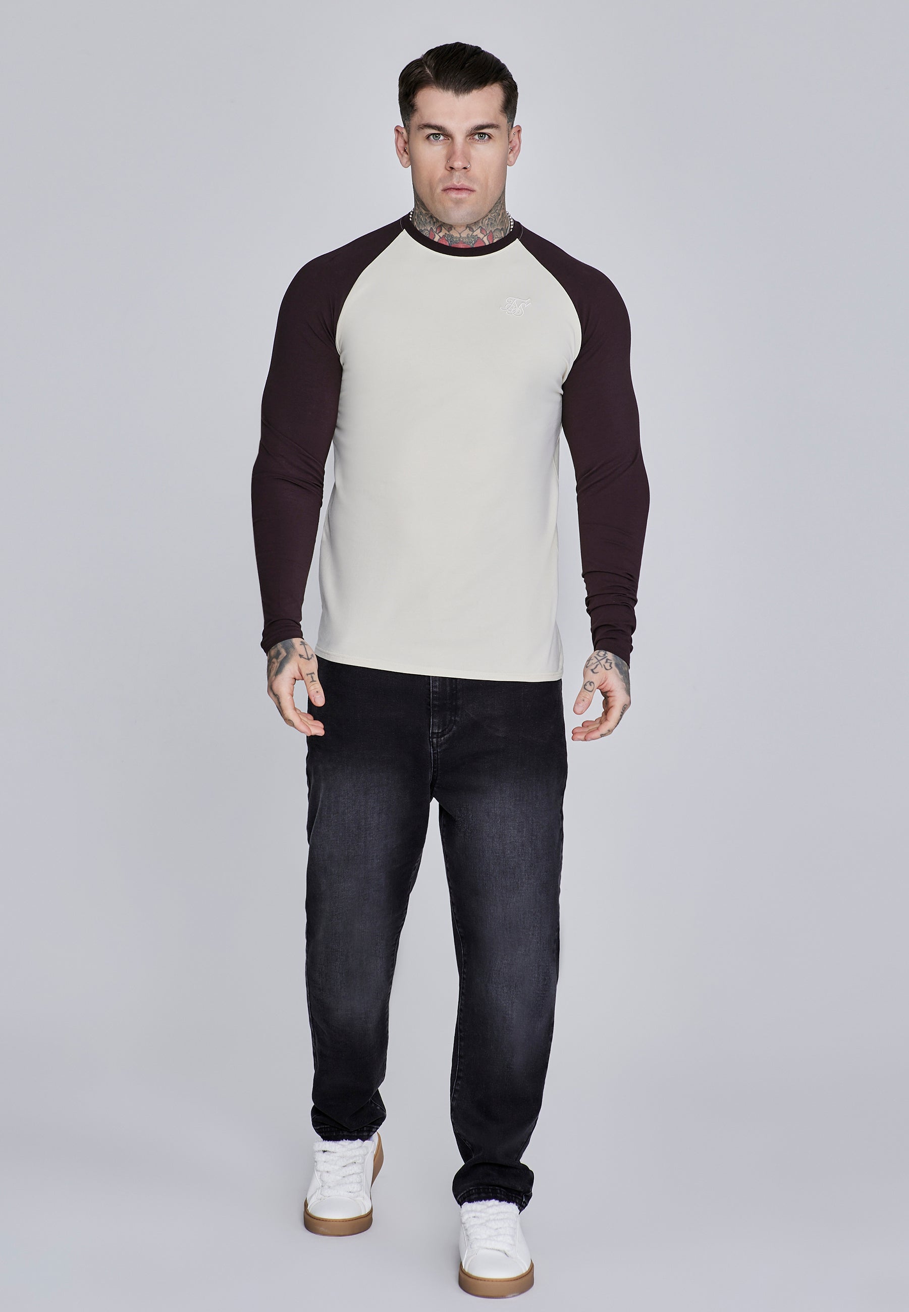 Muscle Fit T-Shirt in Ecru, Brown T-Shirts SikSilk