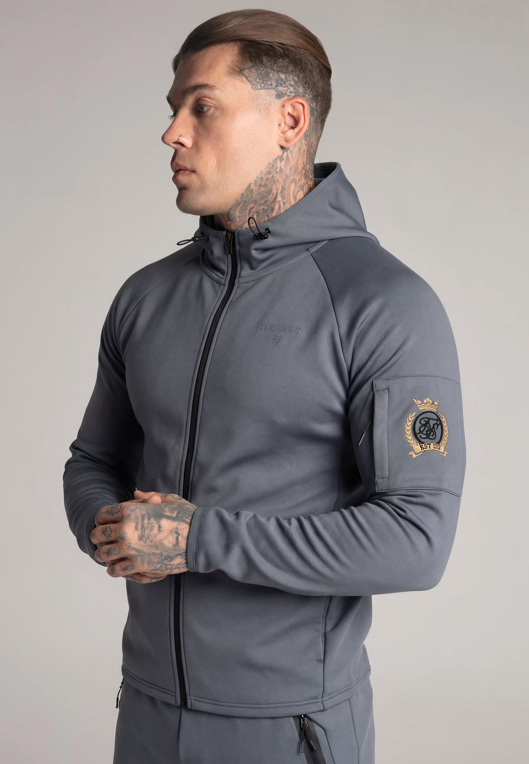 Full Zip Hoodie in Grey