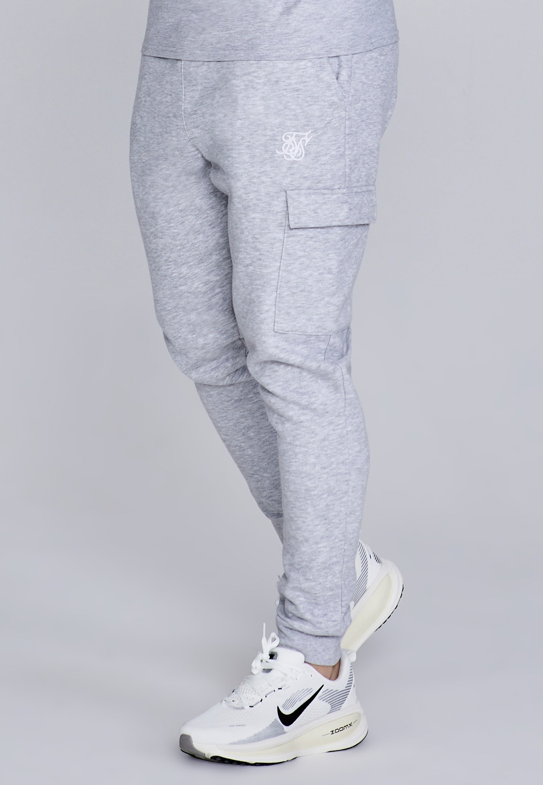 Essentials Cargo Joggers in Grey Marl Hosen SikSilk