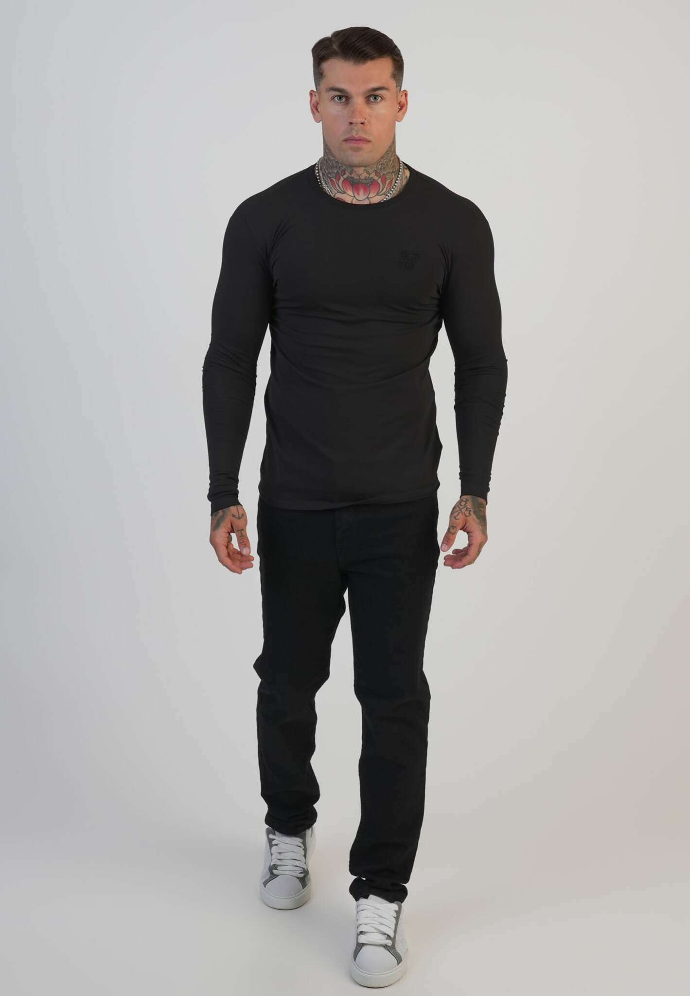 Long Sleeve T-Shirt in Black T-Shirts SikSilk