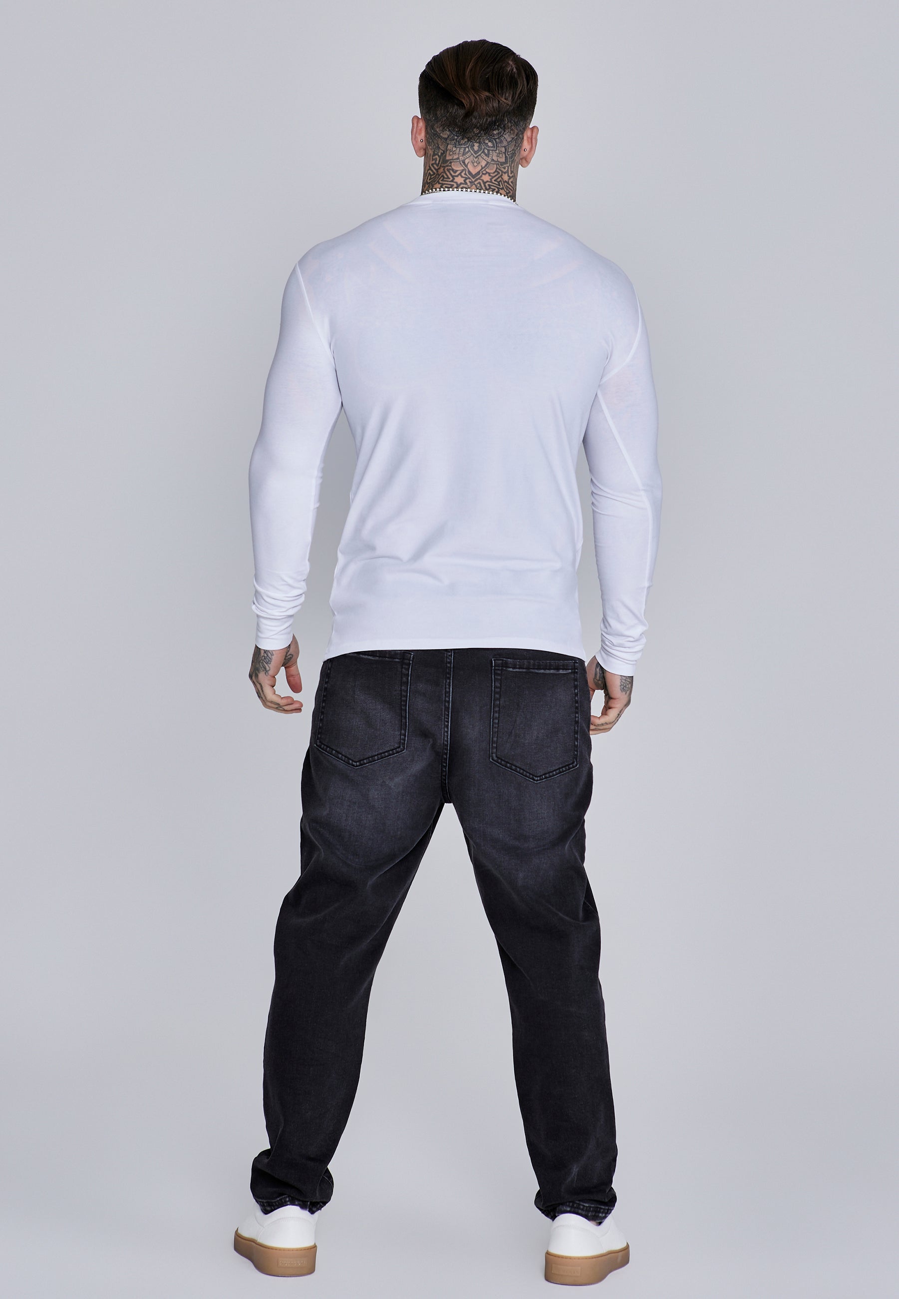 Essentials Long Sleeve T-Shirt in White T-Shirts SikSilk