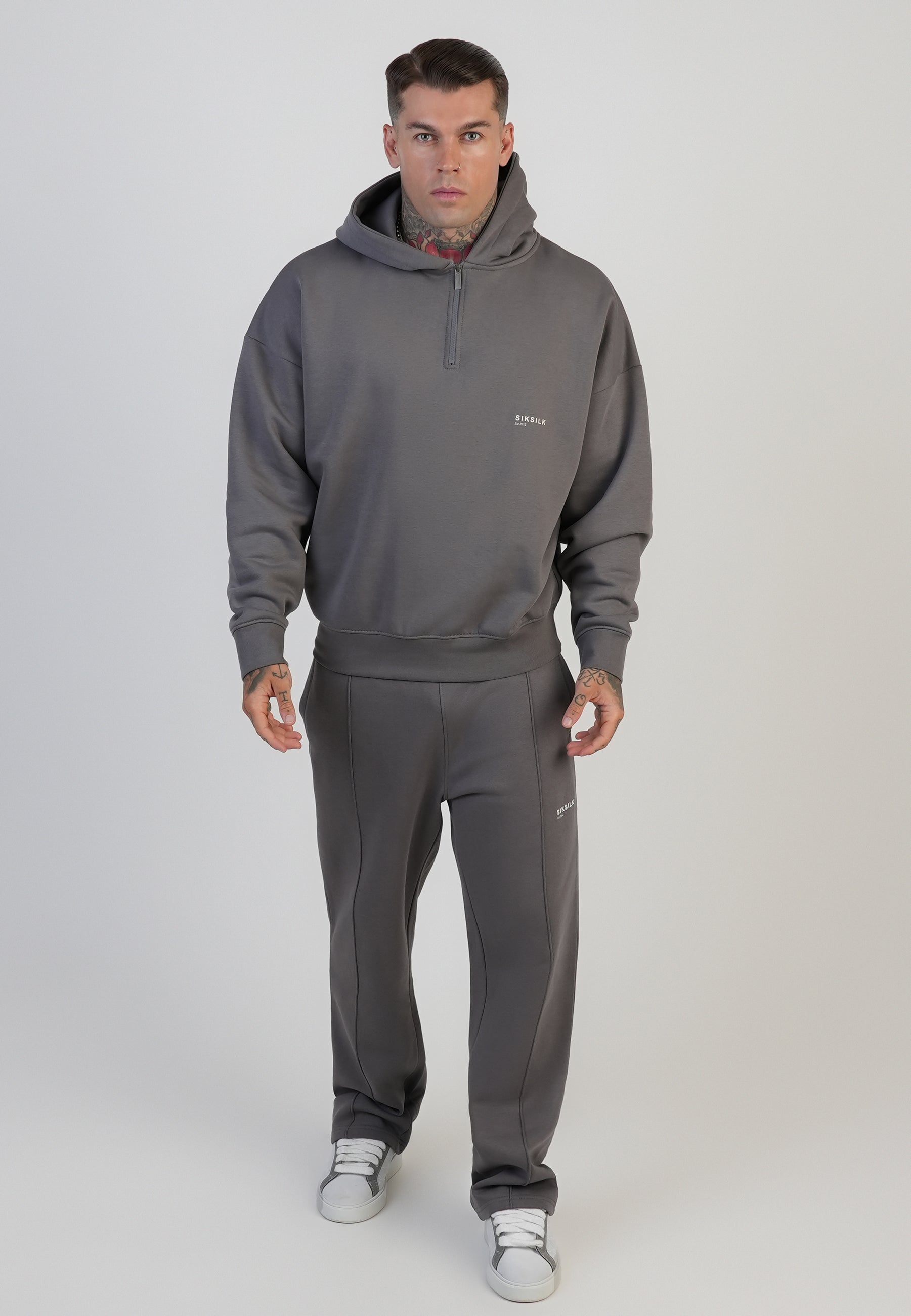 Graphic Hoodie in Grey Kapuzenpullover SikSilk