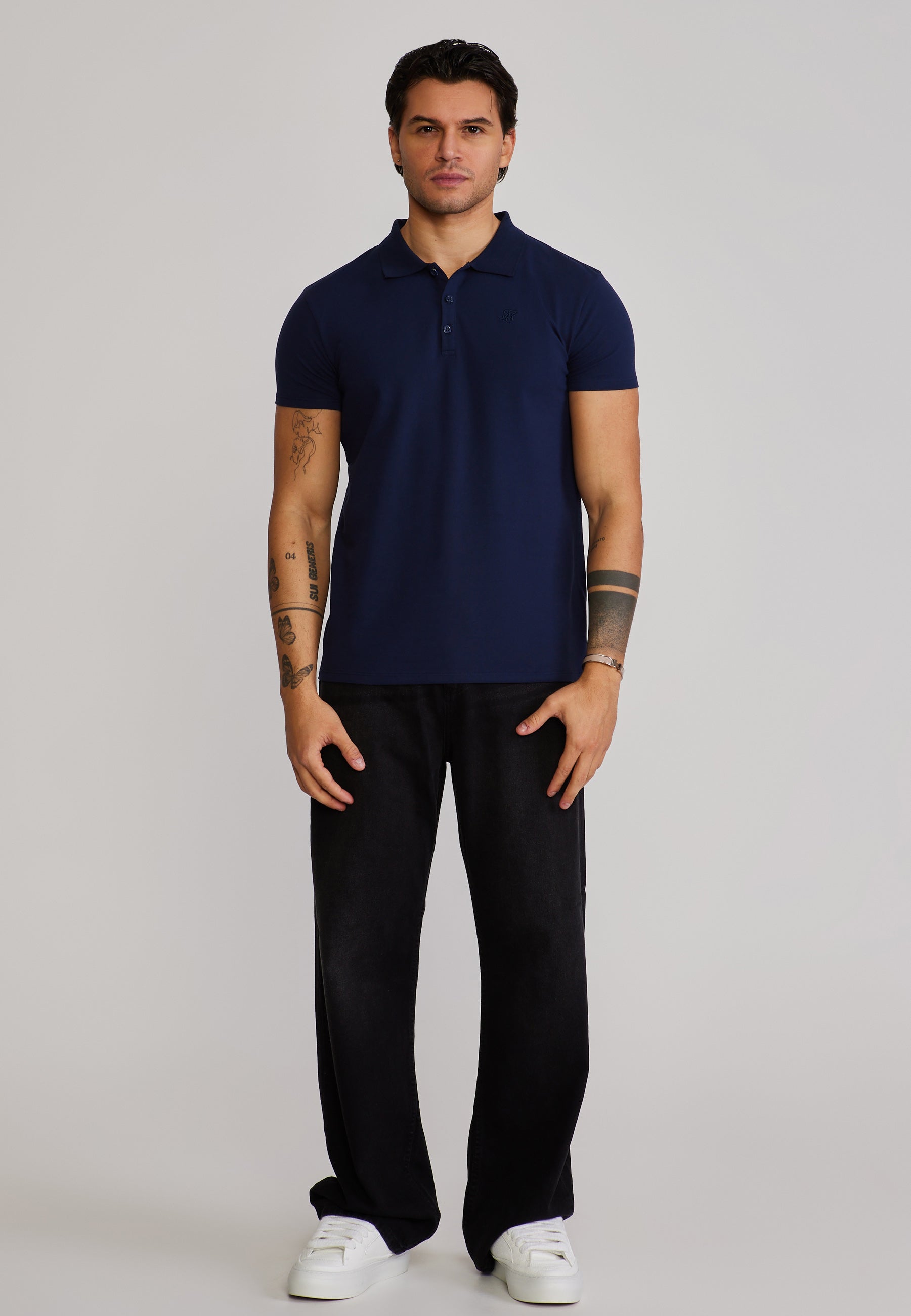 Polo T-Shirt in Navy T-Shirts SikSilk