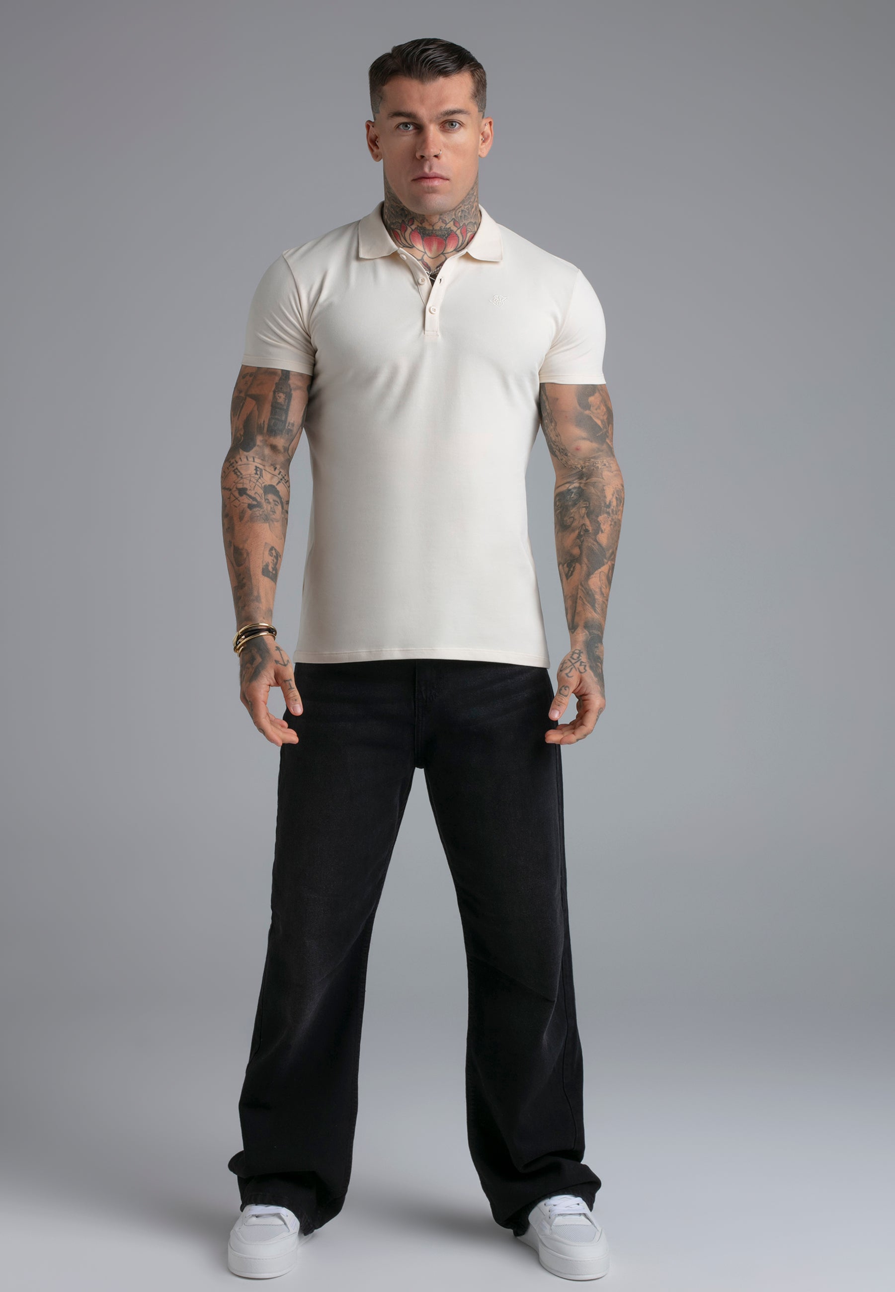 Polo T-Shirt in Ecru T-Shirts SikSilk