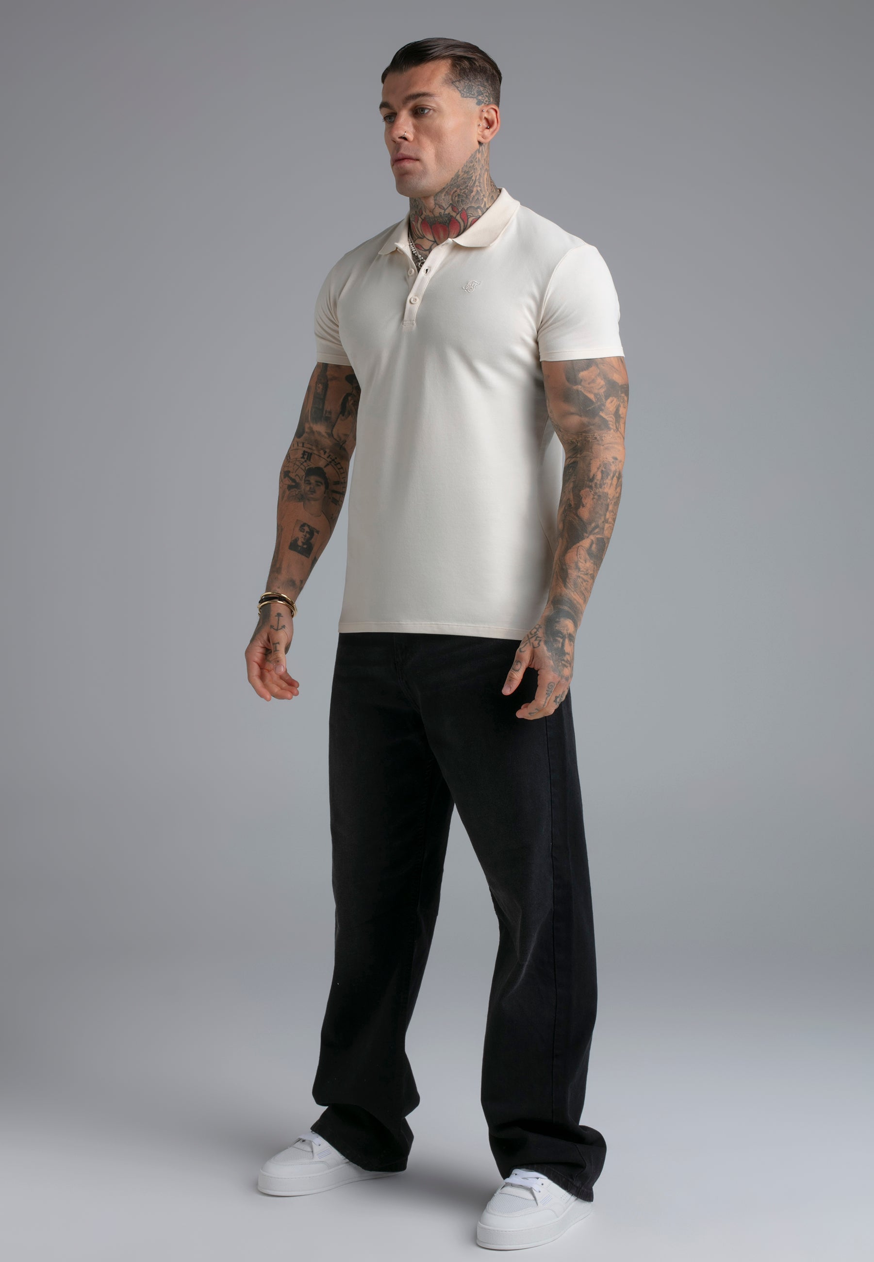 Polo T-Shirt in Ecru T-Shirts SikSilk