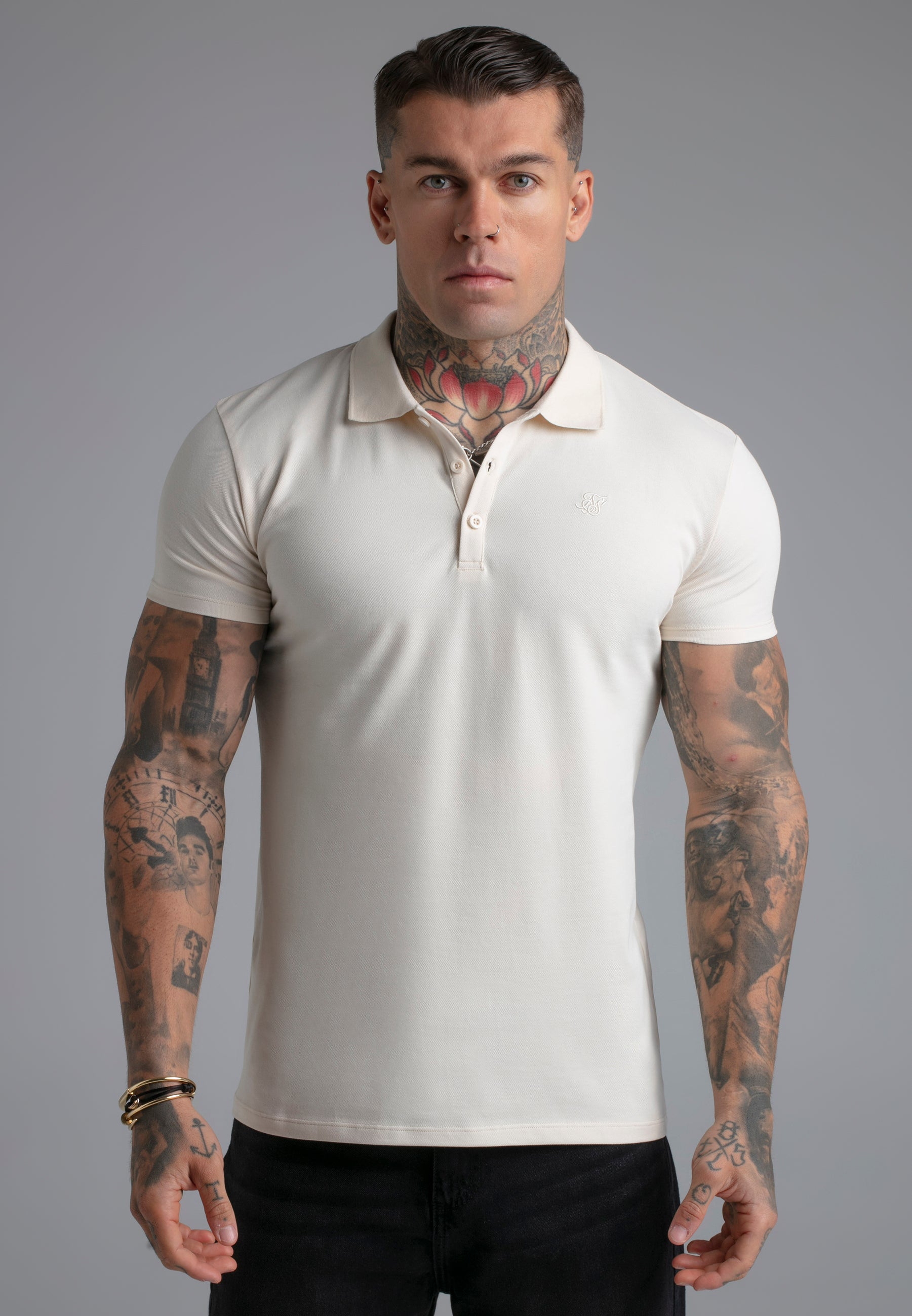 Polo T-Shirt in Ecru T-Shirts SikSilk