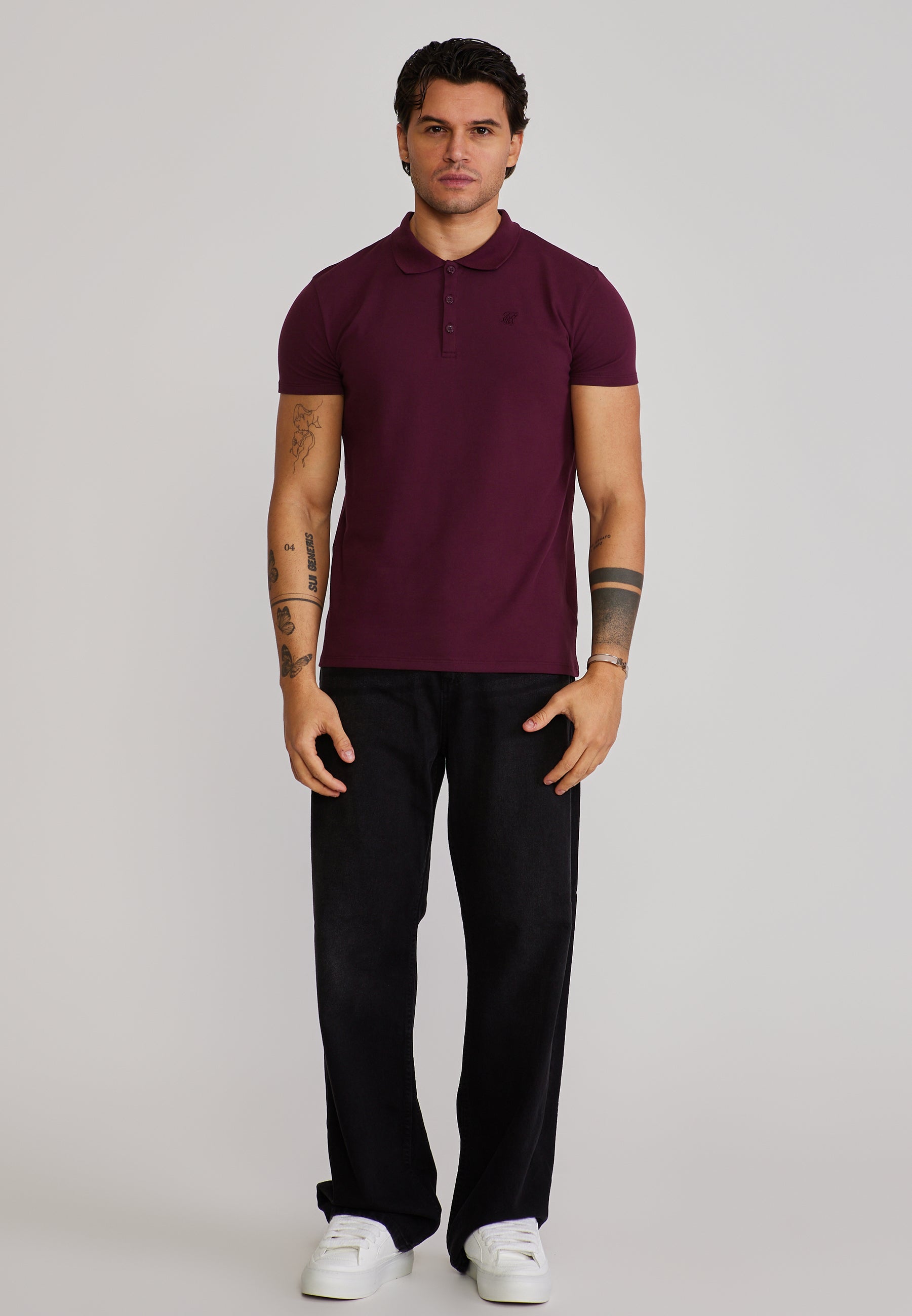 Polo T-Shirt in Burgundy T-Shirts SikSilk