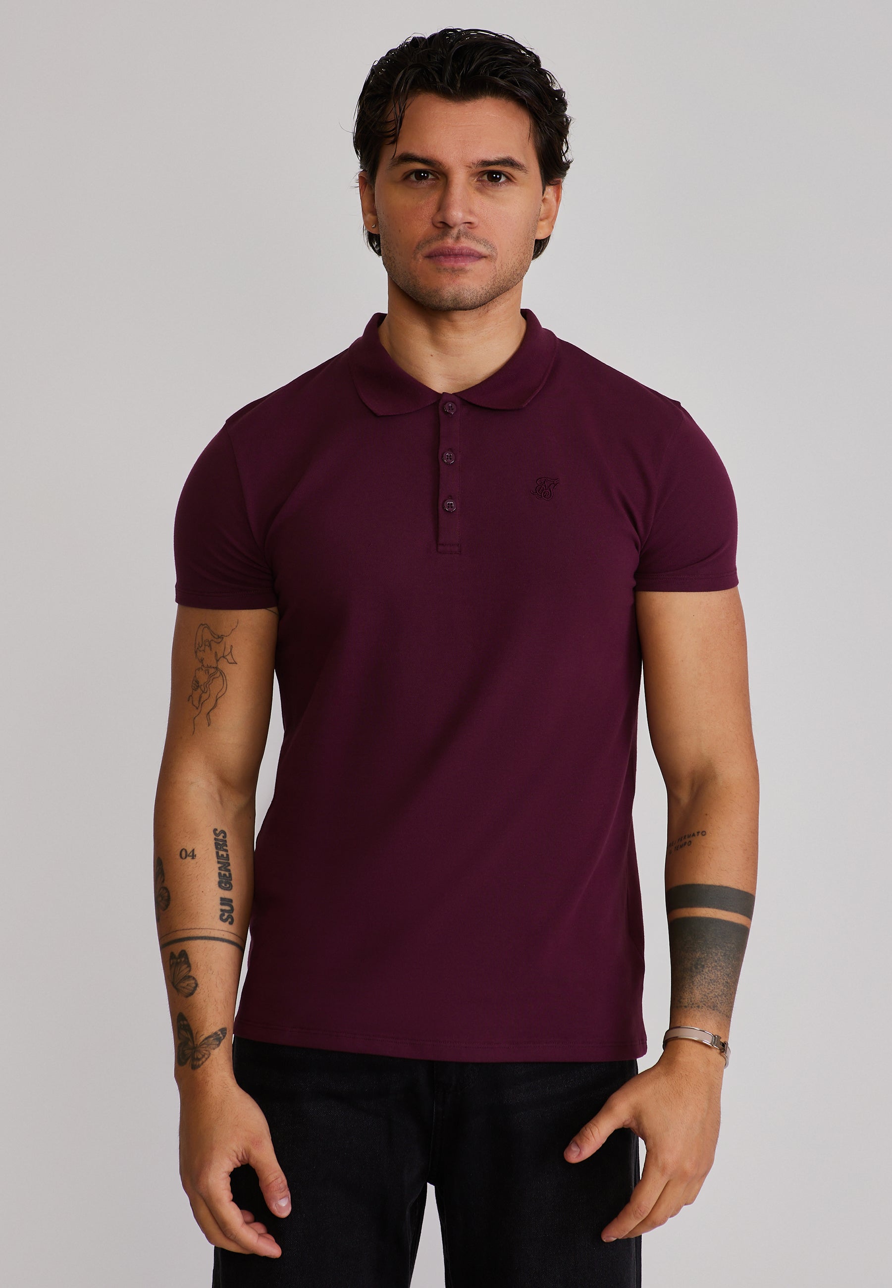 Polo T-Shirt in Burgundy T-Shirts SikSilk